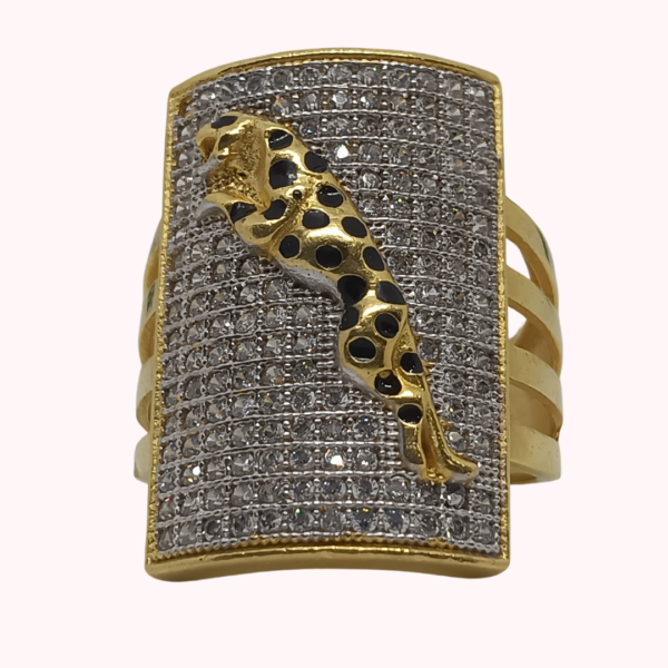 1 Gram Gold Leopard Ring with Zirconia
