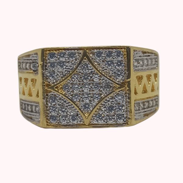 1 Gram Gold Ring with Zirconia Diamond