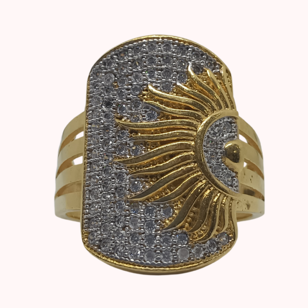 1 Gram Gold Ring with Sun and Zirconia