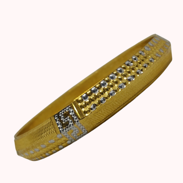 1 Gram Gold Two-Tone Geometric Pattern Kada