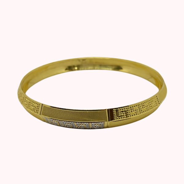 1 Gram Gold Two-Tone Geometric Pattern Kada