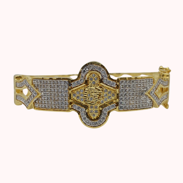 1 Gram Gold Diamond-Studded Designer Kada