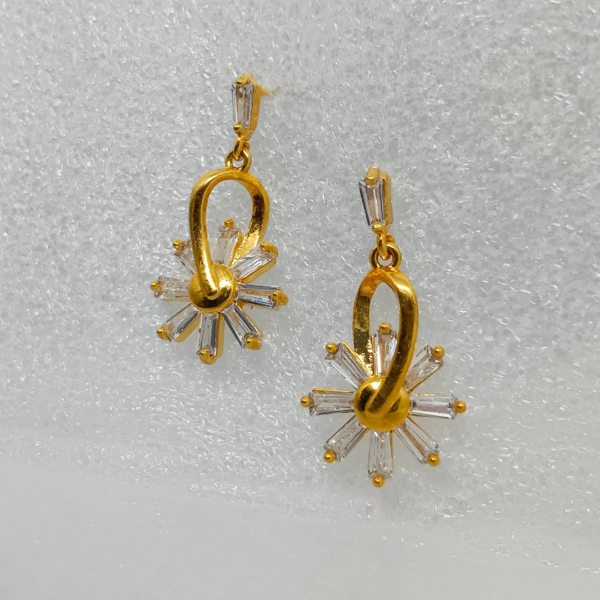 Radiant Starburst Drop Earrings with Cubic Zirconia