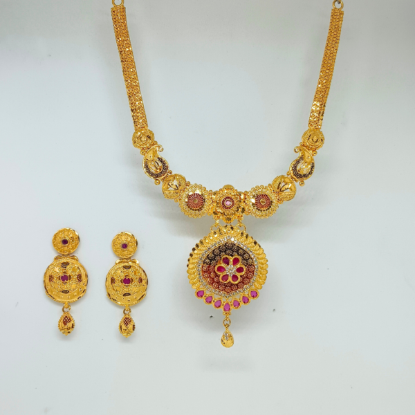 Sparkling Round Necklace Set
