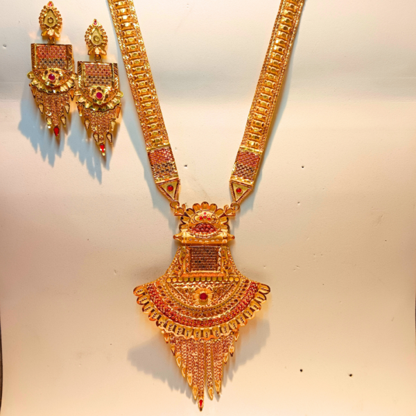 Elegant Long Necklace Set with Drop Earrings