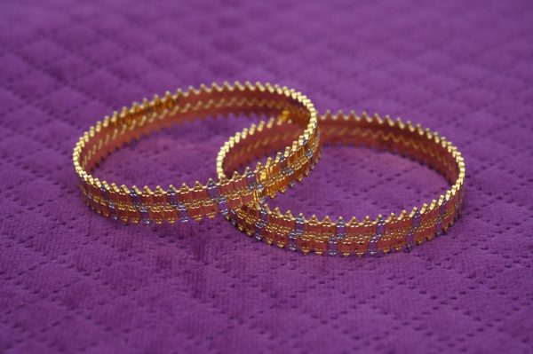 Dual-Tone Textured Bangle